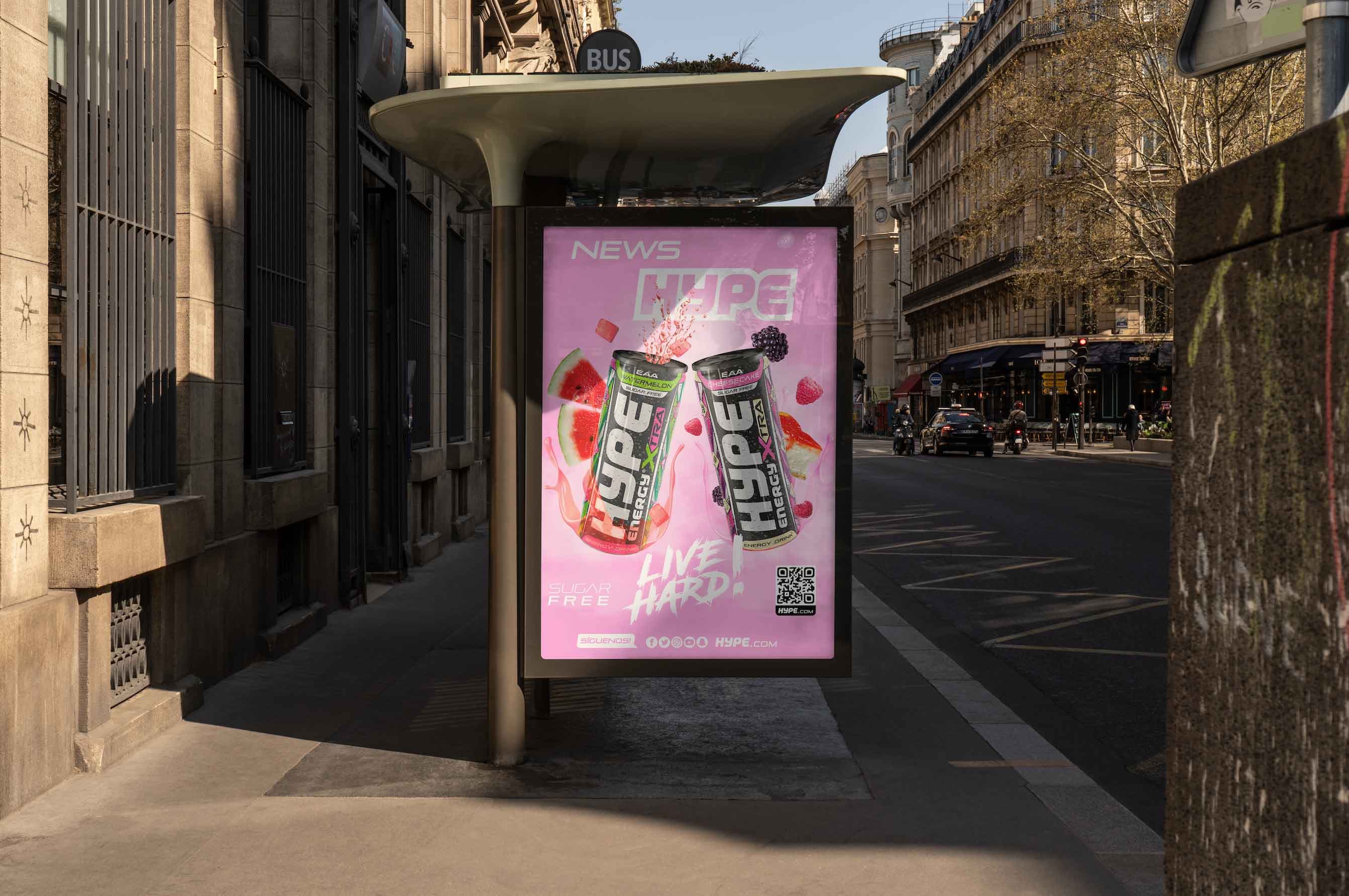 Introductory image showing my HYPE energy drink project poster.